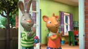 Pip und Posy starten den Seifenblasen-Wettbewerb.