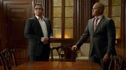 Dr. Jason Bull (Michael Weatherly, l.); Chunk Palmer (Christopher Jackson, r.)