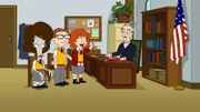 Roger, Steve, Spitz, Schuldirektorin Mahoney.