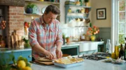Jamie Oliver kocht ein Hühnergericht mit Brot aus dem Ofen.