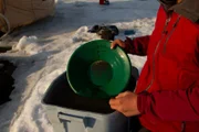 Zeke Tenhoff pans for gold.