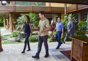 L-R: Kono Kalakaua (Grace Park), Steve McGarrett (Alex O'Loughlin), Danny "Danno" Williams (Scott Caan) and Harry Brown (William Forsythe)