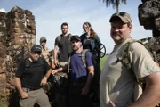 The full team (Keith "Cappy" Plaskett, Emilio White, Brett Tutor, Jeremy Whalen, Mehgan Heaney-Grier, and Cork Graham) posing at Trinidad.