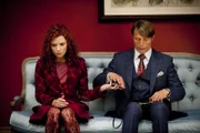 Cast: Mads Mikkelsen as Dr. Hannibal Lecter, Caroline Dhavemas as Dr. Alana Bloom.