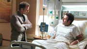 Danny Messer (Carmine Giovinazzo, l.) befragt seinen ehemaligen Kollegen James Belson (Coby Ryan McLaughlin) zu dem Überfall, bei dem ein Mann erschossen wurde. Kann er ihm genauere Hinweise geben?