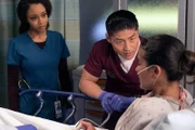 "Prisoner's Dilemma" Episode 215 -- Pictured: (l-r) Yaya DaCosta as April Sexton, Brian Tee as Dr