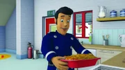 Elvis ist sehr stolz auf seinen Auflauf.