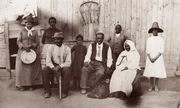 Former slave and Underground Railroad conductor Harriet Tubman, along with her family and former slaves she helped during the Civil War.