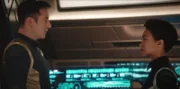 "Despite Yourself" -- Episode 110 -- Pictured (l-r): Jason Isaacs as Captain Gabriel Lorca; Sonequa Martin-Green as First Officer Michael Burnham of the CBS All Access series STAR TREK: DISCOVERY.