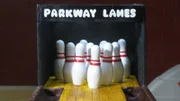 Bowling pins on Bowling Cake.
