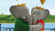König Babar und Königin Celeste feiern ihren Hochzeitstag.