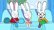 Simon, Lou und Ferdinand sind voller Vorfreude auf den Klassenausflug im Wald.