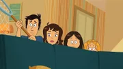 Papa, Mama, Wendy und Marine stellen der entwischten Riesenschlange eine Falle.