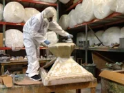 Fort Lauderdale, FL, USA: Designer Jose carves yet another element of the Jolly Rancher-themed tank for Hershey.