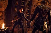 "Battle at the Binary Stars" -- Ep #102 -- Coverage of the CBS All Access series STAR TREK: DISCOVERY. Pictured (l-r): Michelle Yeoh as Captain Philippa Georgiou; Chris Obi as T'Kuvma.