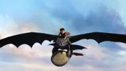 Hicks und sein Drache Ohnezahn treten gemeinsam zum Duell an.