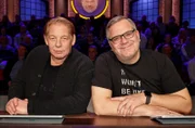 Rateteam-Kapitän Elton (r.) mit Schauspieler Ben Becker (l.).