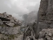 Eine Stellung aus dem Ersten Weltkrieg am Paternkofel.