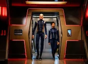 "The Butcher's Knife Cares Not for the Lamb's Cry" -- Episode 104 -- Pictured (l-r): Doug Jones as Lieutenant Saru; Sonequa Martin-Green as First Officer Michael Burnham.