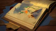 Wegen eines Missgeschicks ist Wasser auf das Buch der Sagen gelangt.