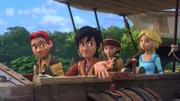 Leo, Lollo, Lisa und Bianca sind mit der Raupe auf dem Weg nach Venedig.