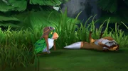 Martin kann zwar nur noch quarken wie ein Frosch, aber Smirres Angriffsversuch entgeht ihm nicht.