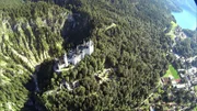 Schloss Neuschwanstein aus der Luft.