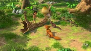 Dem Schakal Tabaqui gefällt die Musik, die Mogli und der Mungo Rikki-Tikki zusammen machen. Er möchte gern mit den beiden zusammen musizieren.