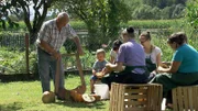 Für die Kürbisernte helfen bei der Familie Handl alle zusammen.