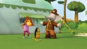 Chikus Bananen halten nicht auf ihrem Hut.