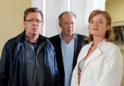 In letzter Sekunde können Piet Becker (Jan Fedder, li.) und Hannes (Axel Milberg) ihre Freundin Paula (Nina Petri) aus einer bedrohlichen Situation retten.