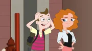 L-R: Milo Murphy  (voiced by 'Weird Al' Yankovic), Melissa Chase (voiced by Sabrina Carpenter)