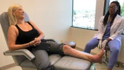 Heather Rivadeneria and Dr. Vincent discuss Heather’s foot.