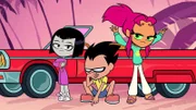v.li.: Raven, Robin, Starfire