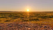 Nördlich des Polarkreises steht die Mitternachtssonne 24 Stunden am Tag über dem Horizont.