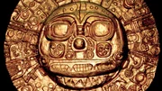 Antikes goldenes Originalrelikt aus der Inkazeit, das den Sonnengott darstellt, Lima, Peru