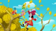 JAKE AND THE NEVER LAND PIRATES - "Hooked Together!" - (DISNEY JUNIOR) JAKE, CAPTAIN HOOK, CUBBY, SKULLY, MR. SMEE, IZZY; JAKE AND THE NEVER LAND PIRATES - "Skybird Island Is Falling" - Jake and crew must save Skybird Island from falling after Captain Hook tries to chop down the island's Golden Tree.  Grammy-nominated singer/songwriter Lisa Loeb recurs as Winger. This episode of Disney Junior's "Jake and the Never Land Pirates" airs MONDAY, SEPTEMBER 19 (8:30 - 9:00 a.m. ET/PT) on Disney Channel. (DISNEY JUNIOR/DISNEY CHANNEL) WISE OLD PARROT, WINGER, SKULLY, CAPTAIN HOOK