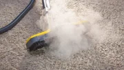 Dry steam cleaner in action.