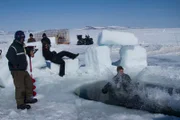 Zeke Tenhoff falls into dive hole.