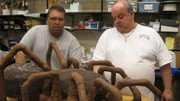 Mauro and Frankie work on Spider Cake.