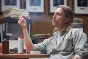 SCENE 2.L2/Interior CID-Conference Room (2012): Cohle being questioned by Gilbough and Papania./Photo: Skip Bolen/HBO  HBO's "True Detective" Season 1  Director: Cary Fukunaga  Matthew McConaughey: Rustin Cohle Woody Harrelson: Martin Hart Tory Kittles: Sgt. Papania Michael Potts: Sgt Gilbough