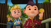 Jack und Tashi möchten in die Geisterbahn.