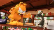Garfield im Kampf gegen die Ratte.