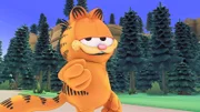 Garfield will mutig sein und als erster in den Wald gehen.
