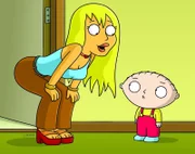 Jillian Russel (l.); Stewie Griffin (r.)