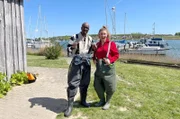 Yared Dibaba und Eva Diederich sind in Kappeln beim Ruderverein im Einsatz.