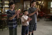 (v.l.n.r.) Emery Huang (Forrest Wheeler); Evan Huang (Ian Chen); Eddie Huang (Hudson Yang)