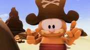 Garfield entdeckt den Kaugummi.