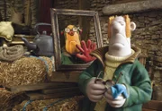 Zu verlockend ist die Altkleiderkiste für Shaun: Unbemerkt plündert er sie und verkleidet sich als Bauer.