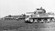 4 Sherman-Panzer im europäischen Theater der Operationen.